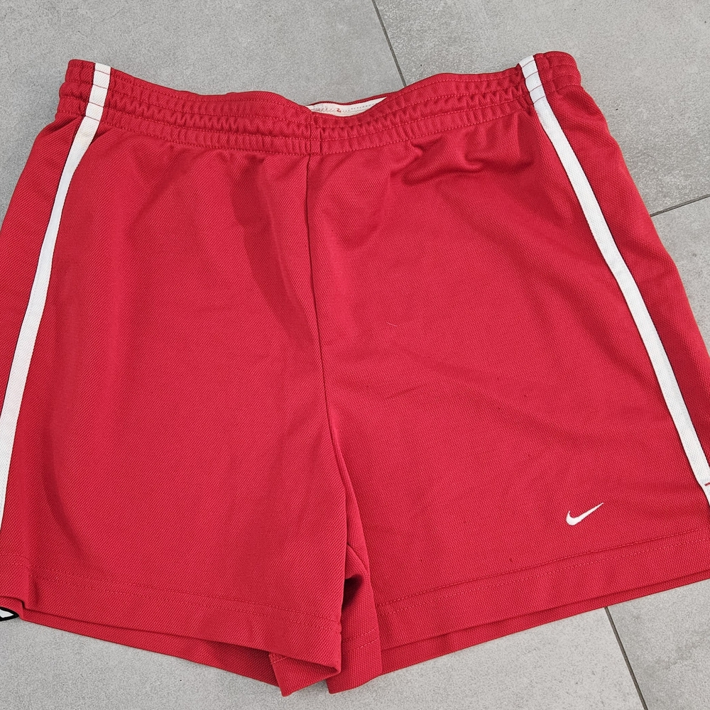 Red Shorts with White Stripes